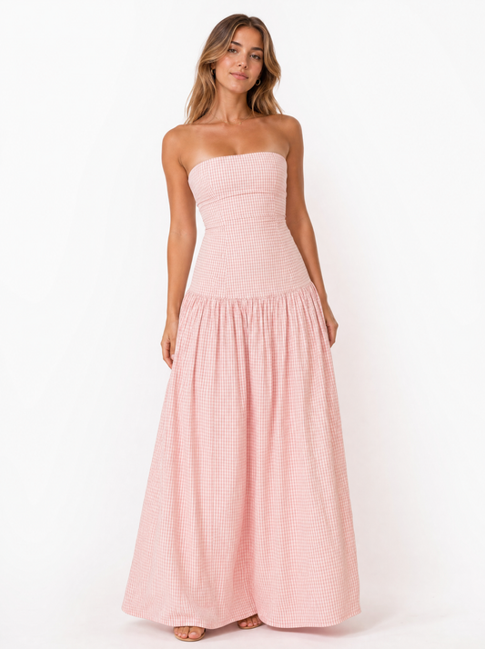Amalfi Gingham Maxi Dress